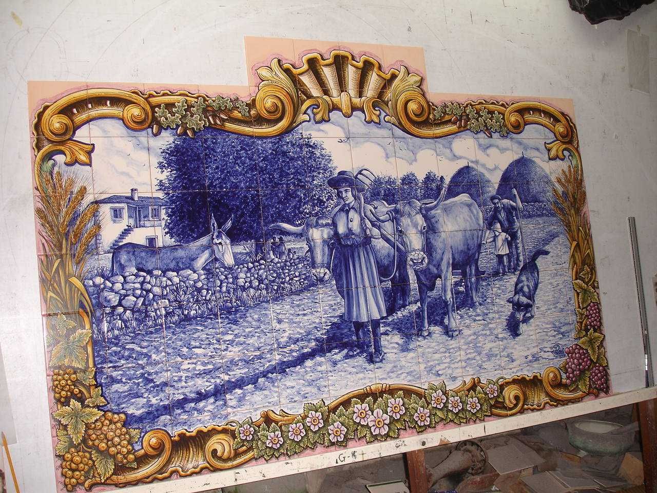 Painel em AZULEJO - pintura Manual