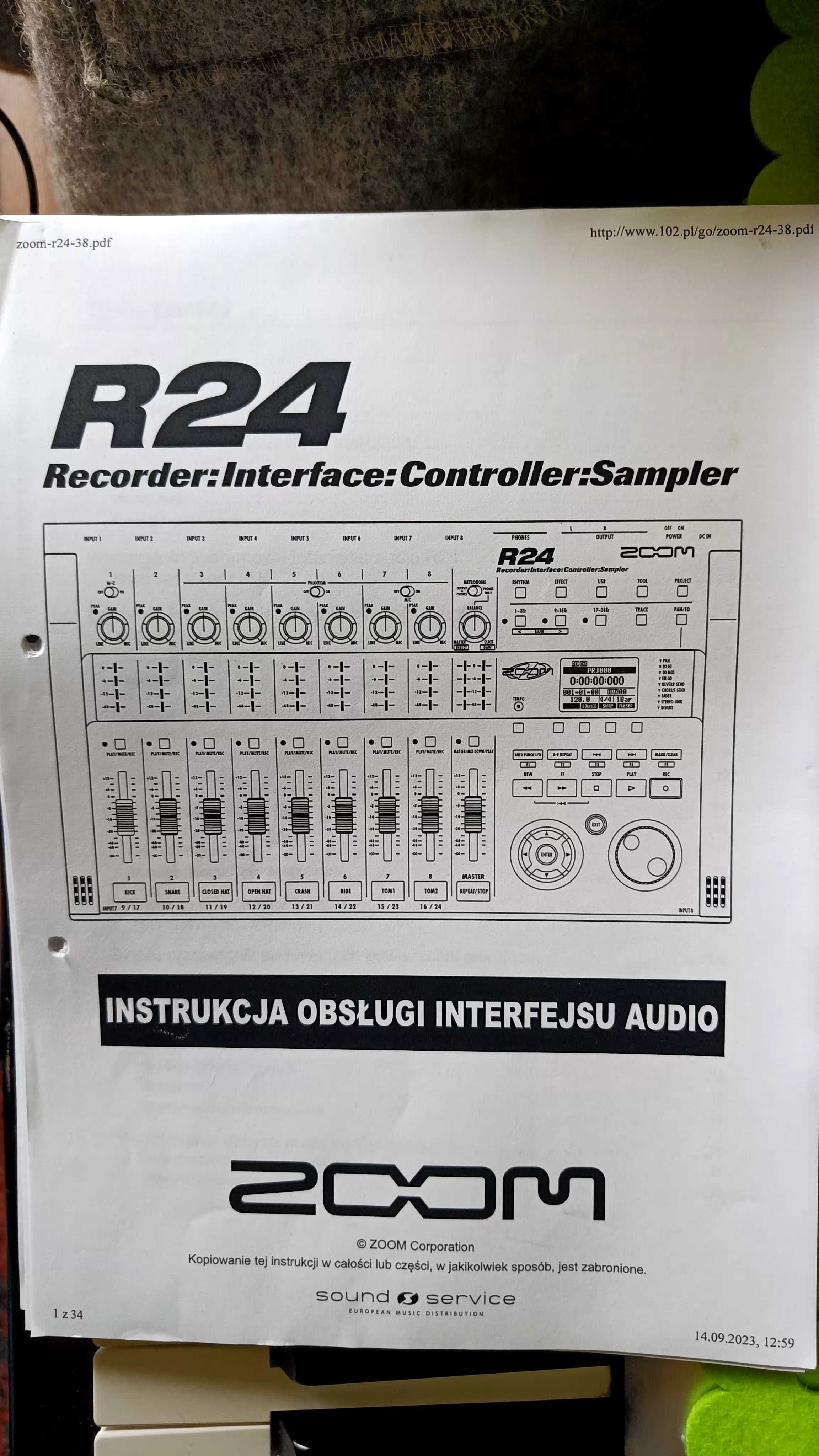 Zoom R24 rejestrator Studiowielośladowy 22r chętnie zam na moog