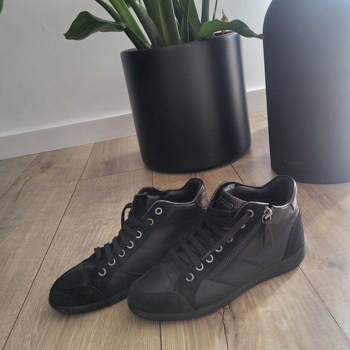 Trampki adidasy sneakersy Geox r. 37 czarne skóra naturalna stan super