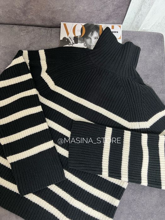 Светр новий жіночий чорний оригінал H&M у смужку на блискавці S