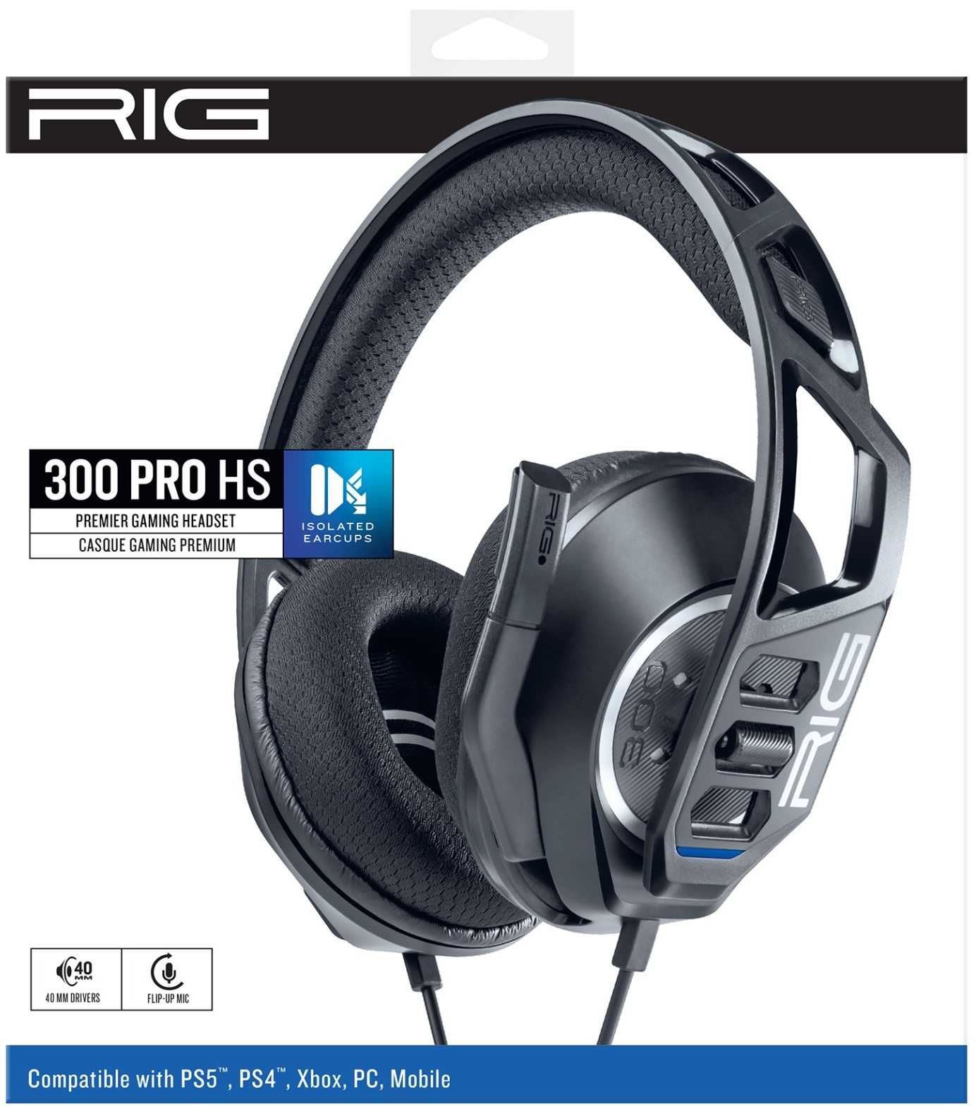 NACON RIG PS5 Słuchawki przewodowe RIG300PROHS czarne