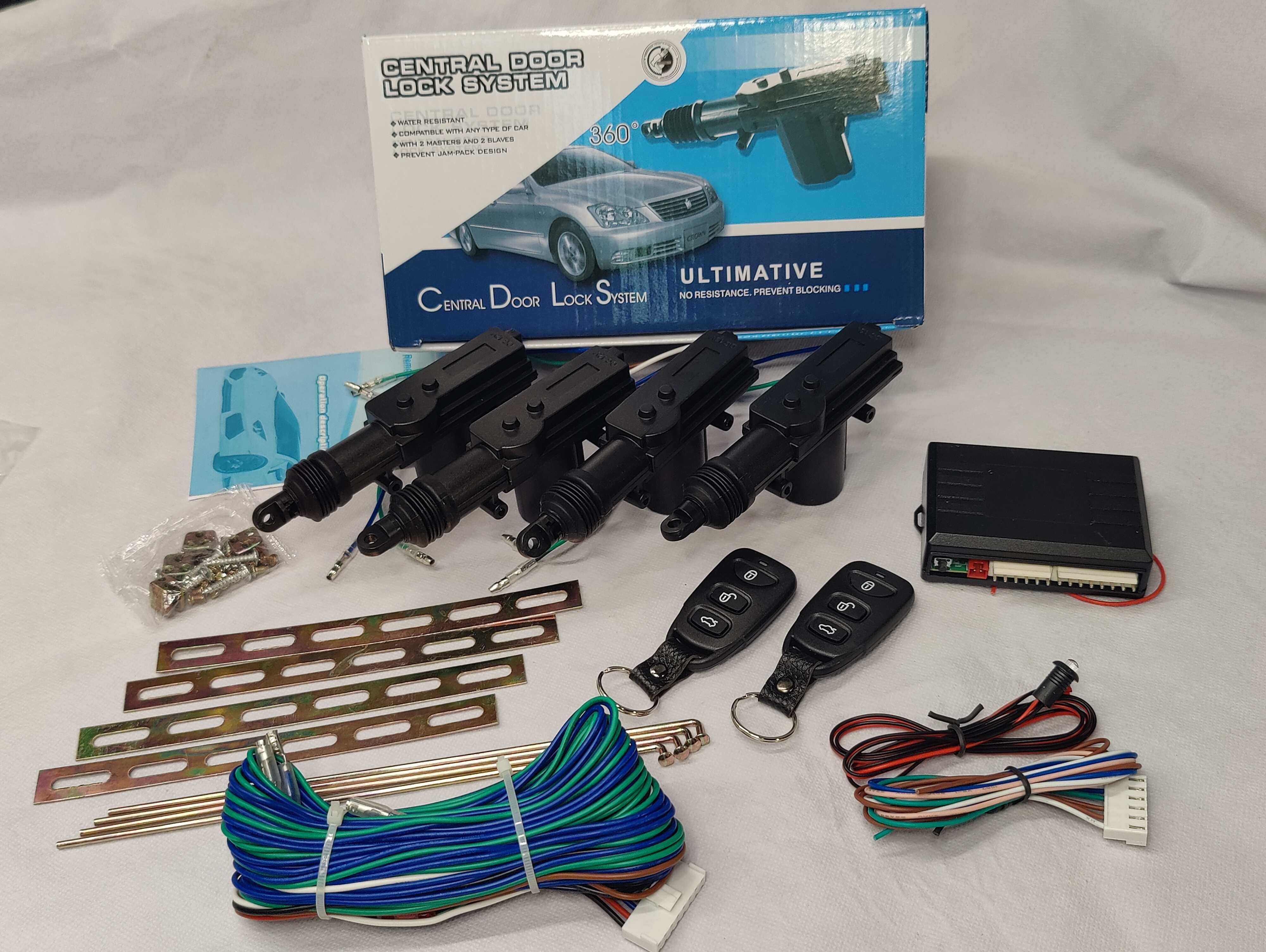 Alarme carro com controlo do fecho central com 4 Pistolas + 2 comandos