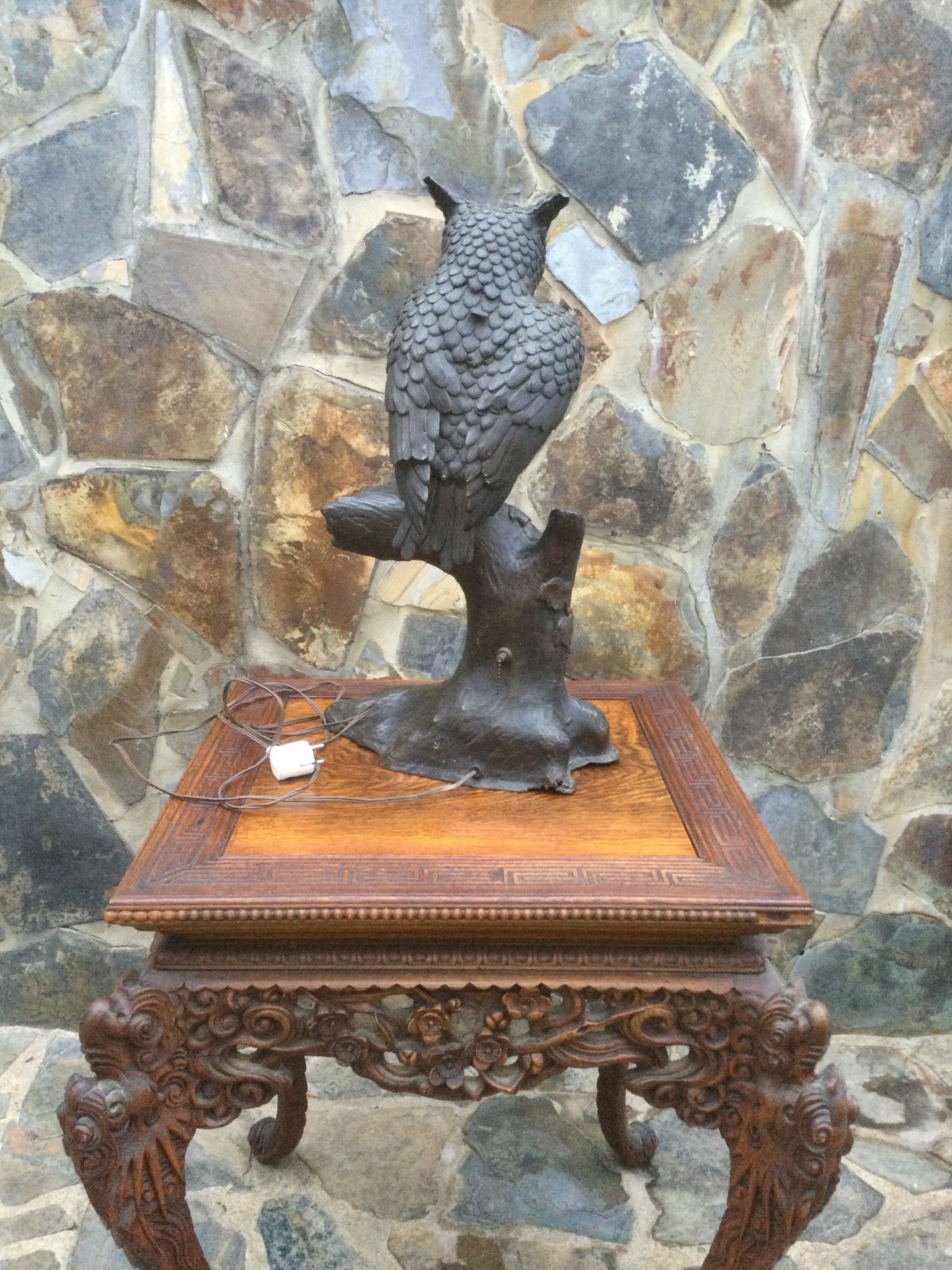 Escultura Chinesa Mocho Bronze séc XIX China 62 cm 16 kg