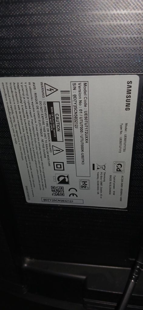 Samsung 50 cali 4k smart tv DVB-T 2