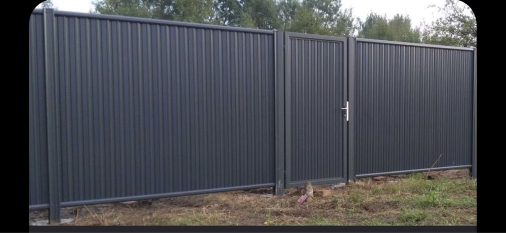 Купить забор з профілю кривий ріг ворота відкатні розпашні кривий ріг