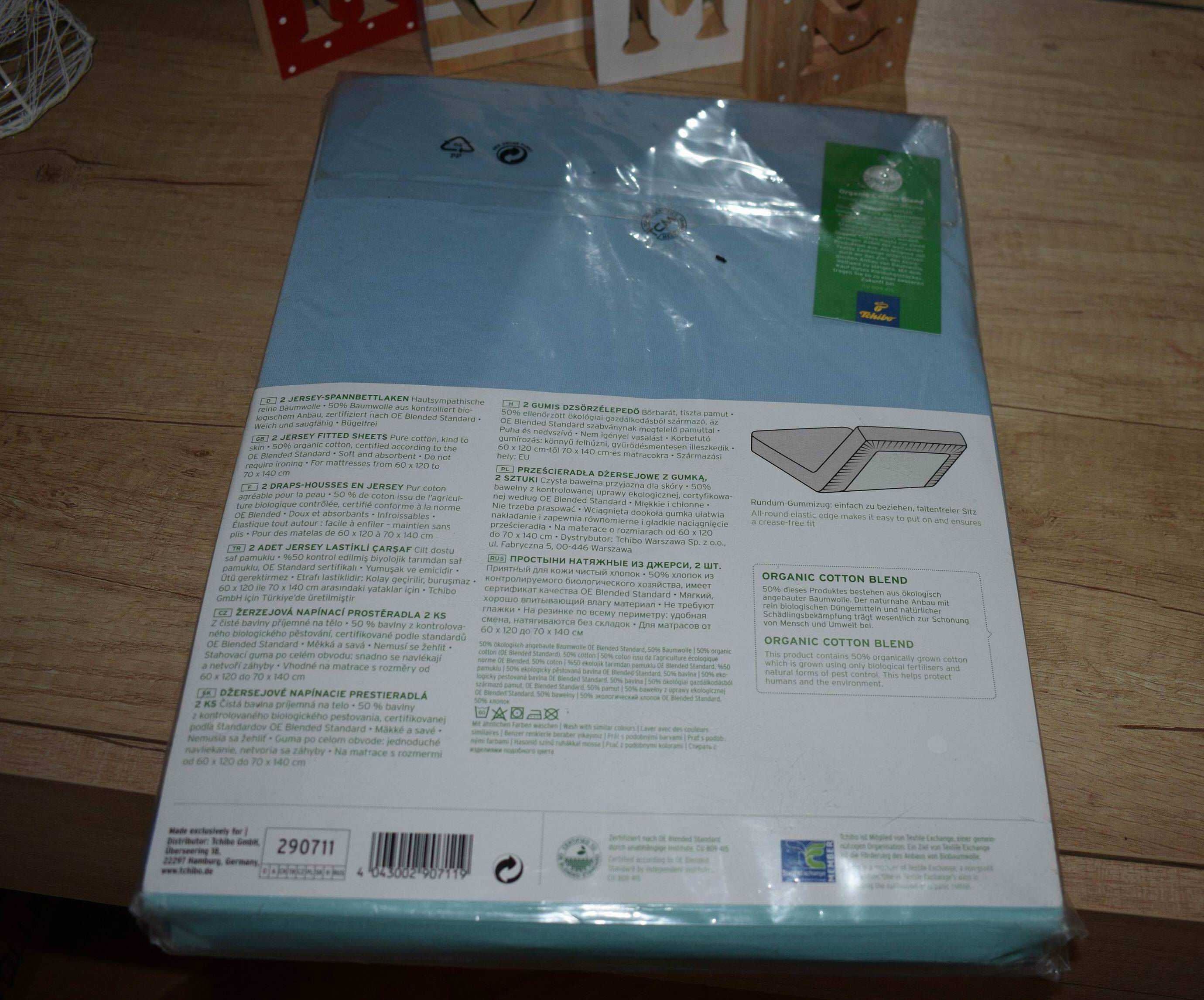 Prześcieradło Tchibo - 2 sztuki , jersey organic Cotton 60x120cm