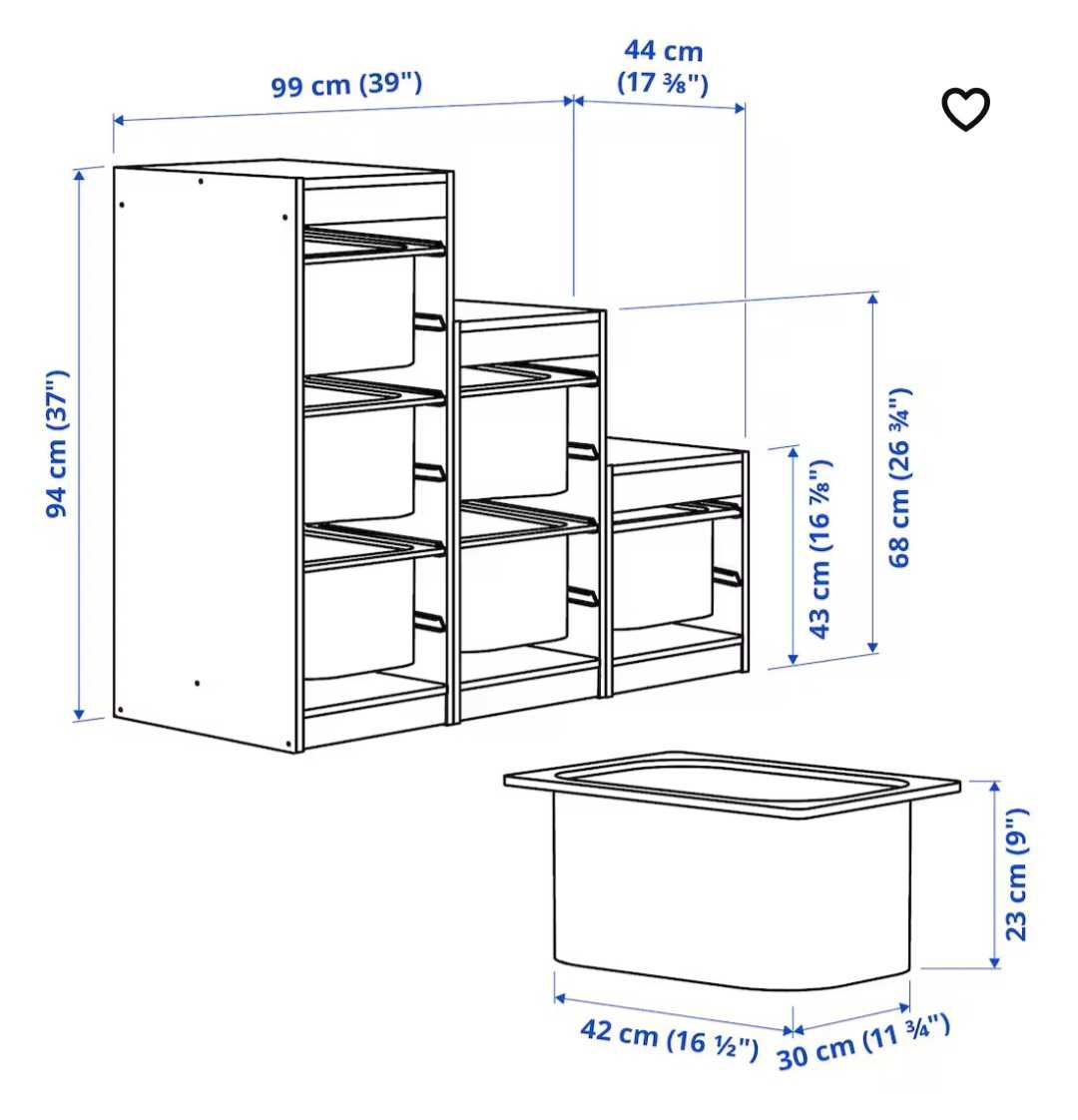 Regał schodkowy Ikea plus pojemniki