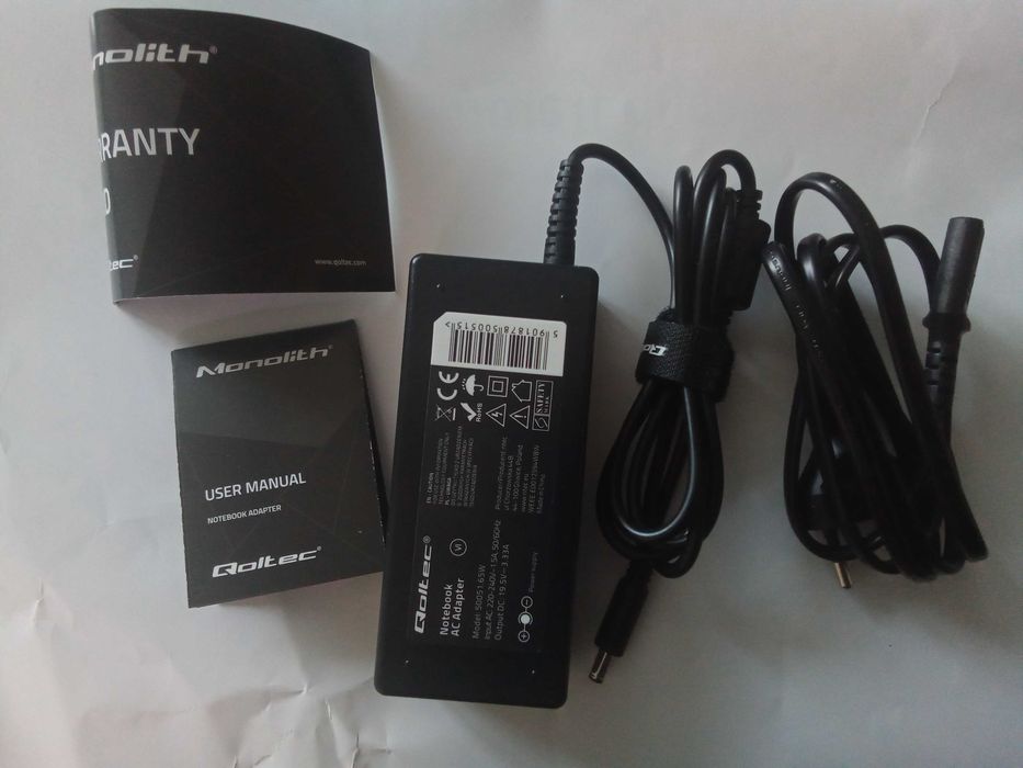 Qoltec Zasilacz do HP 65W | 19.5V 4.5*3.0 + pin do HP Envy
