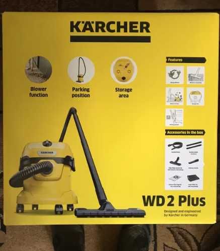 Універсальний пилосос Kärcher WD 2 Plus сухе та вологе прибирання