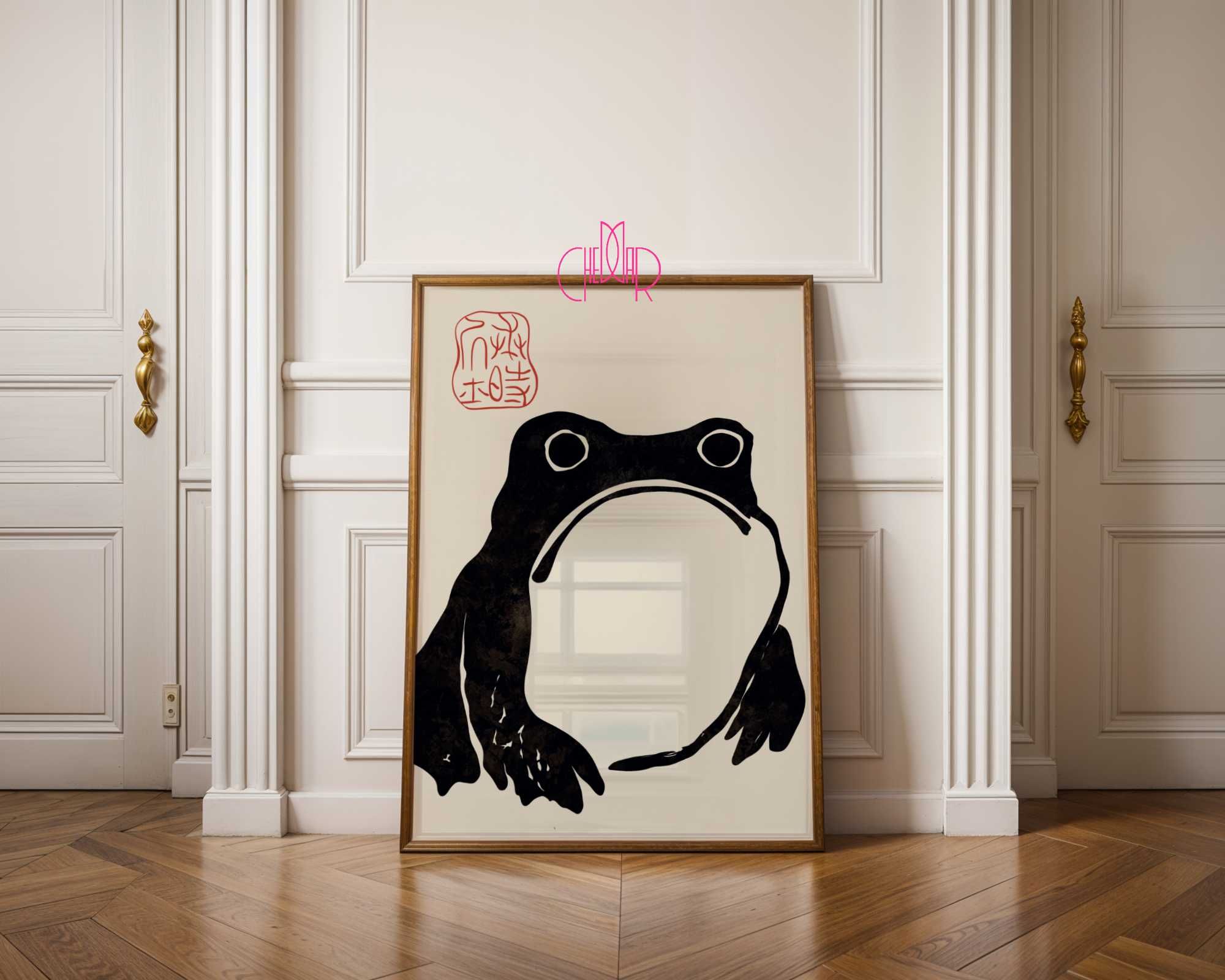 Plakat smutna żaba