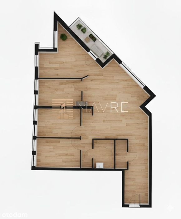 Mieszkanie 4-pok. + przestrzeń recepcyjna na biuro lub kancelarię