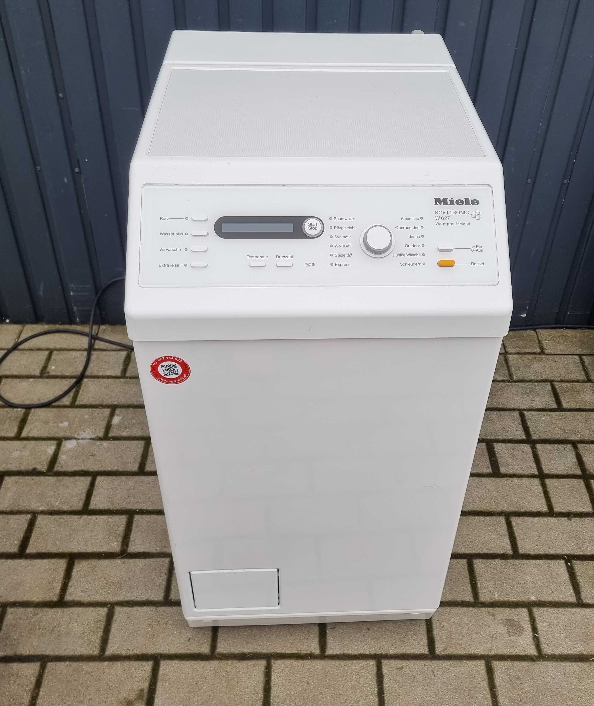 Pralka od góry Miele W 627 F Softtronic. Wsad 5,5kg, 1300 obr, menu PL