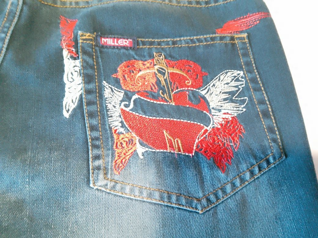Miller джинсы  широкие,вышивка.
