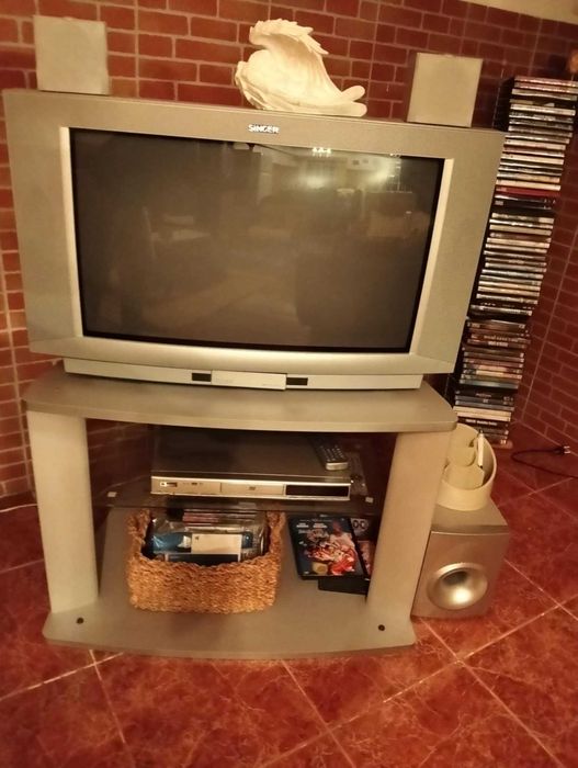 Vendo televisão com móvel