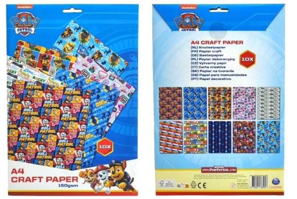 100X Papier ozdobny A4 PSI PATROL 150g kolorowy kreatywny