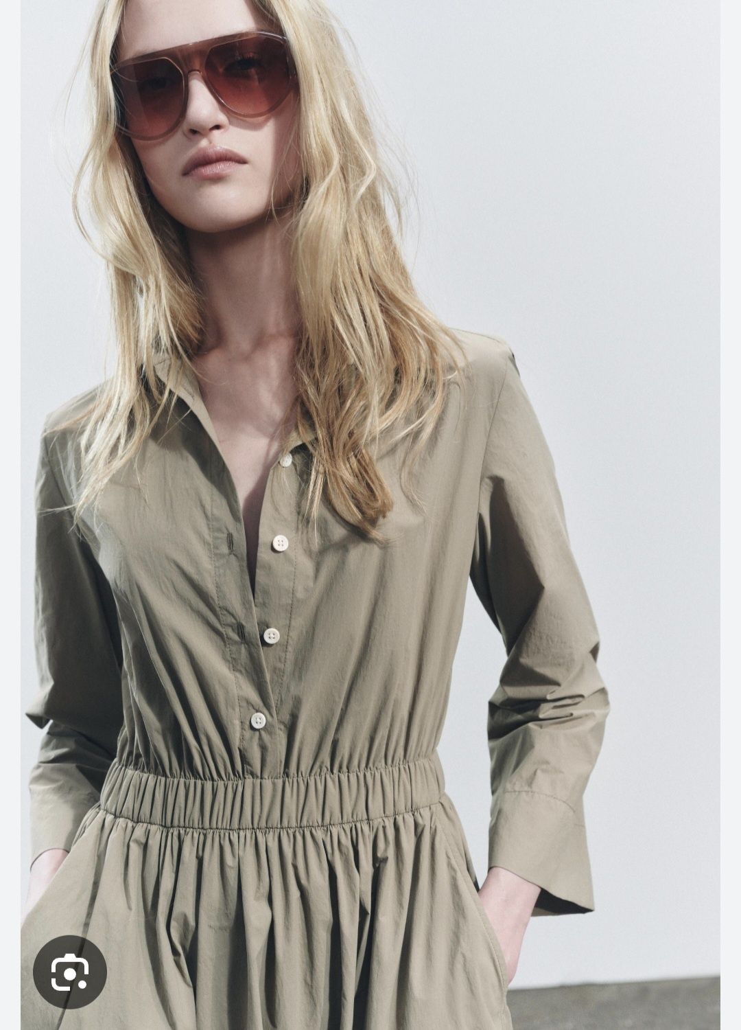 Sukienka zw Collection Zara r. S khaki midi