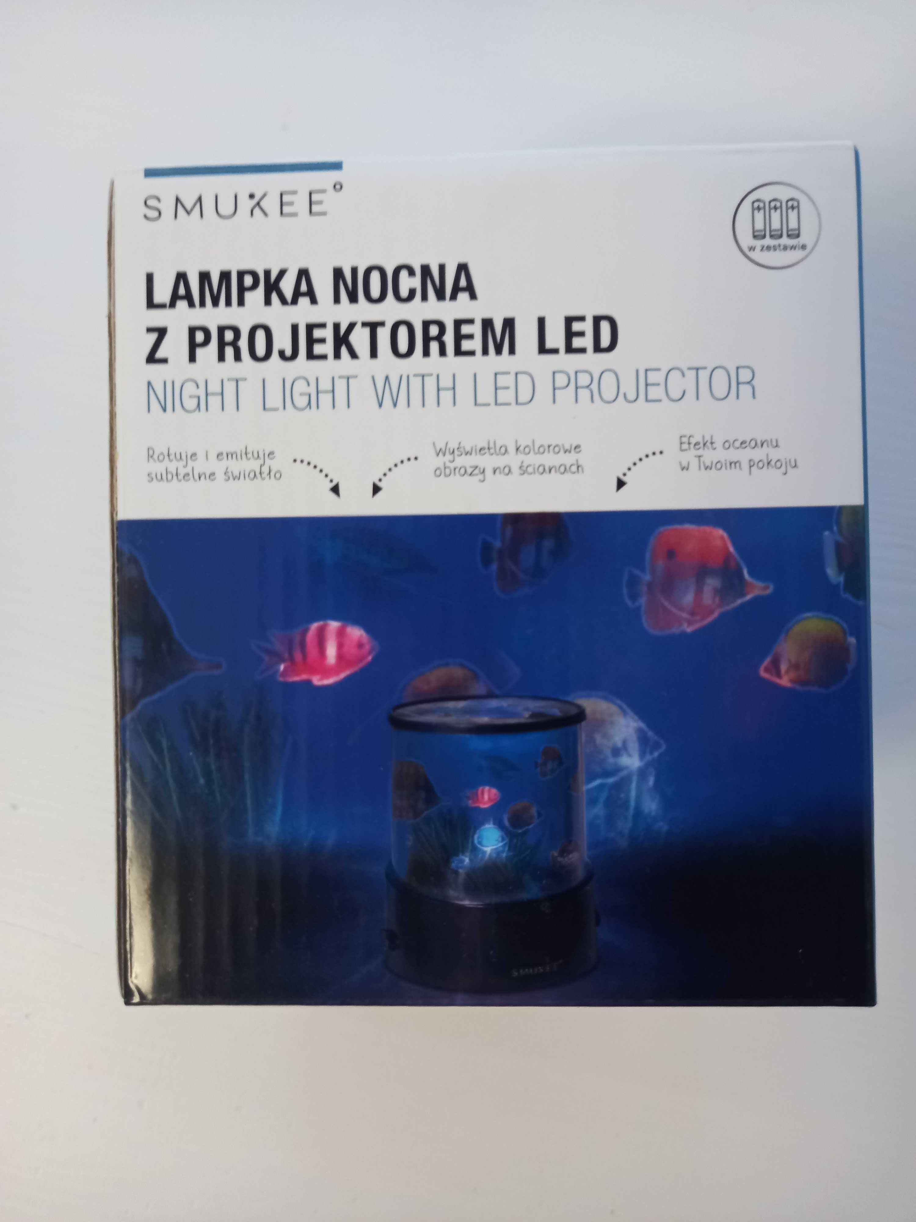 Lampka nocna z projektorem LED akwarium