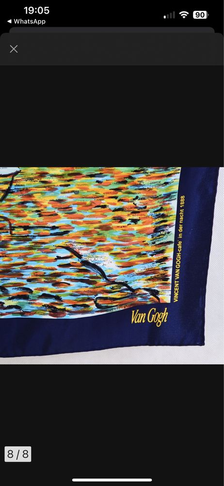 Jedwabna apaszka  z motywwm Cafe Vincent Van Gogh