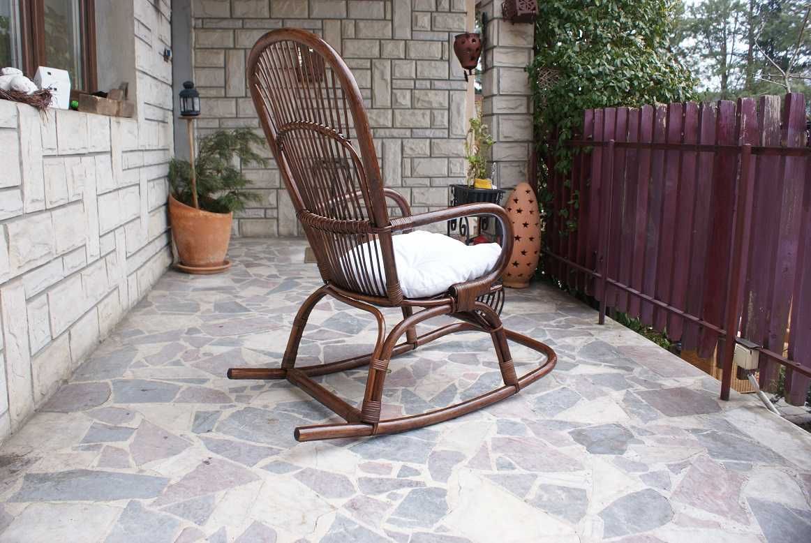 FOTEL Bujany Brązowy Rattan ! Stan idealny !