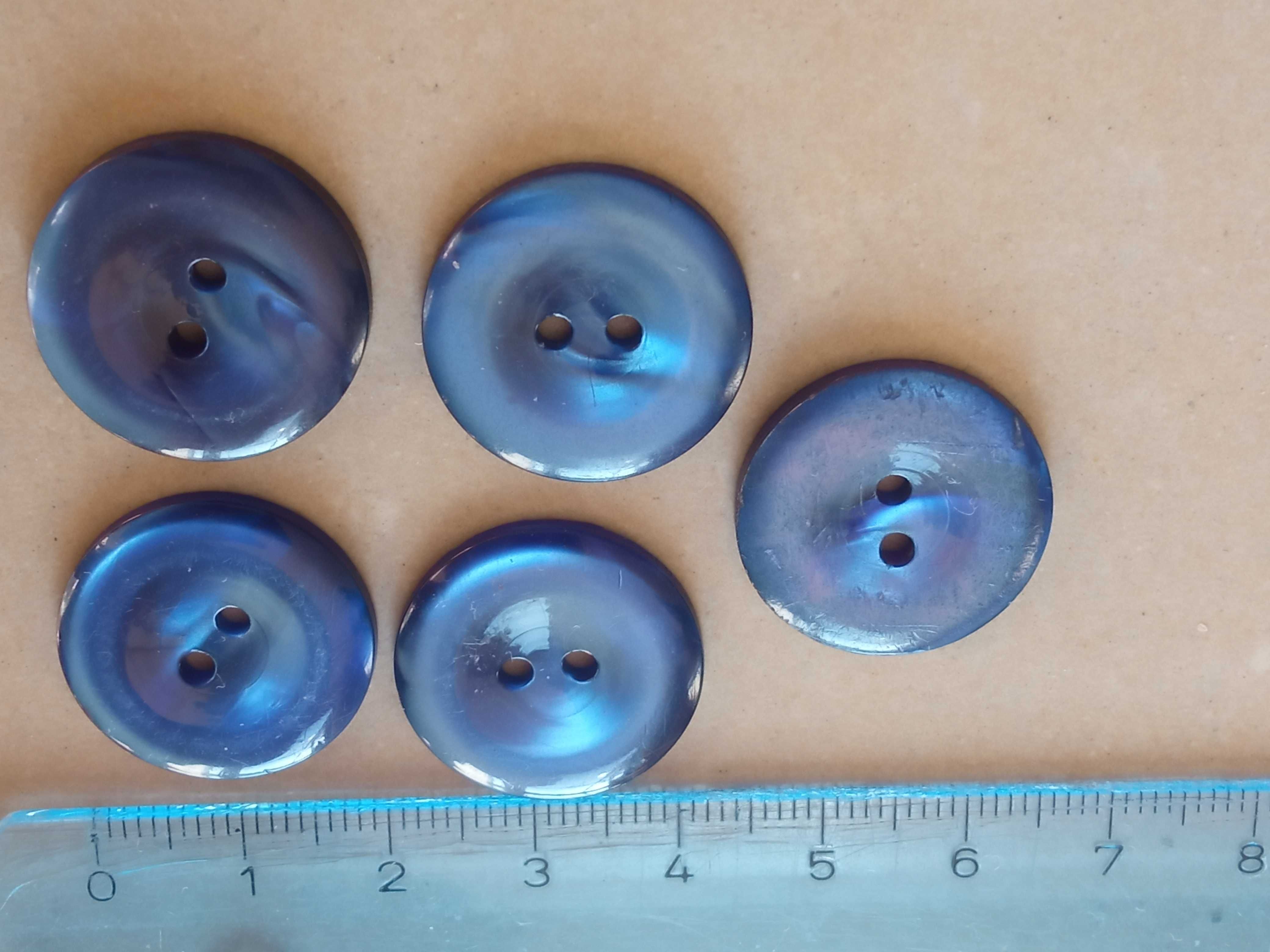 Guziki 5 szt dwie dziurki niebieskie średnica 2,1 cm Guzik niebieski