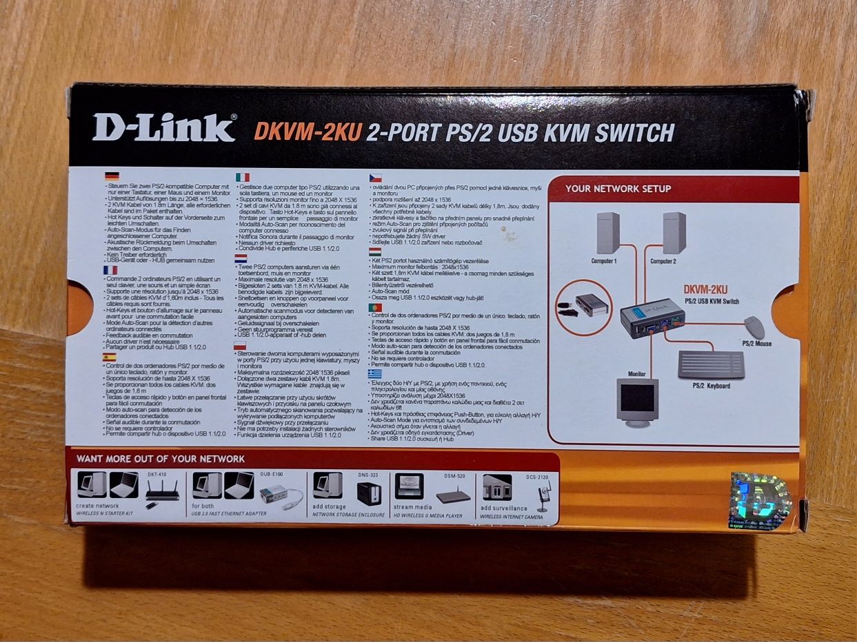 D-Link DKVM-2KU 2-PORT PS/2 USB KVM SWITCH
DKVM-2KU 2-PORT PS/2 USB KV
