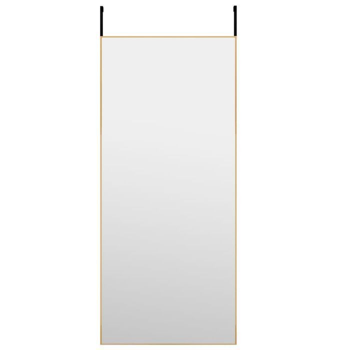 Lustro Na Drzwi, Złote, 40X100 Cm, Szkło I Aluminium