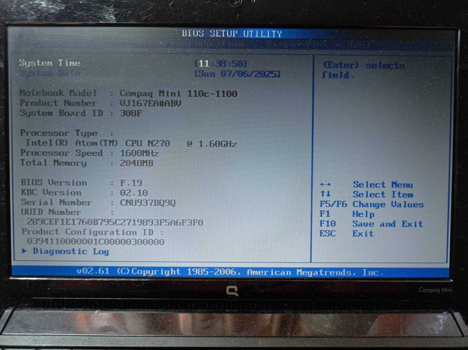 Нетбук HP mini 110c -1100