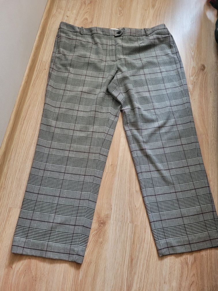 Spodnie damskie proste w kratę eleganckie Calvin Klein nowe r. 6XL/7XL