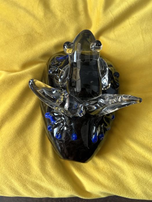 Żaba na szczęście szklana figurka duża okazja nowa ! Chiński talizman