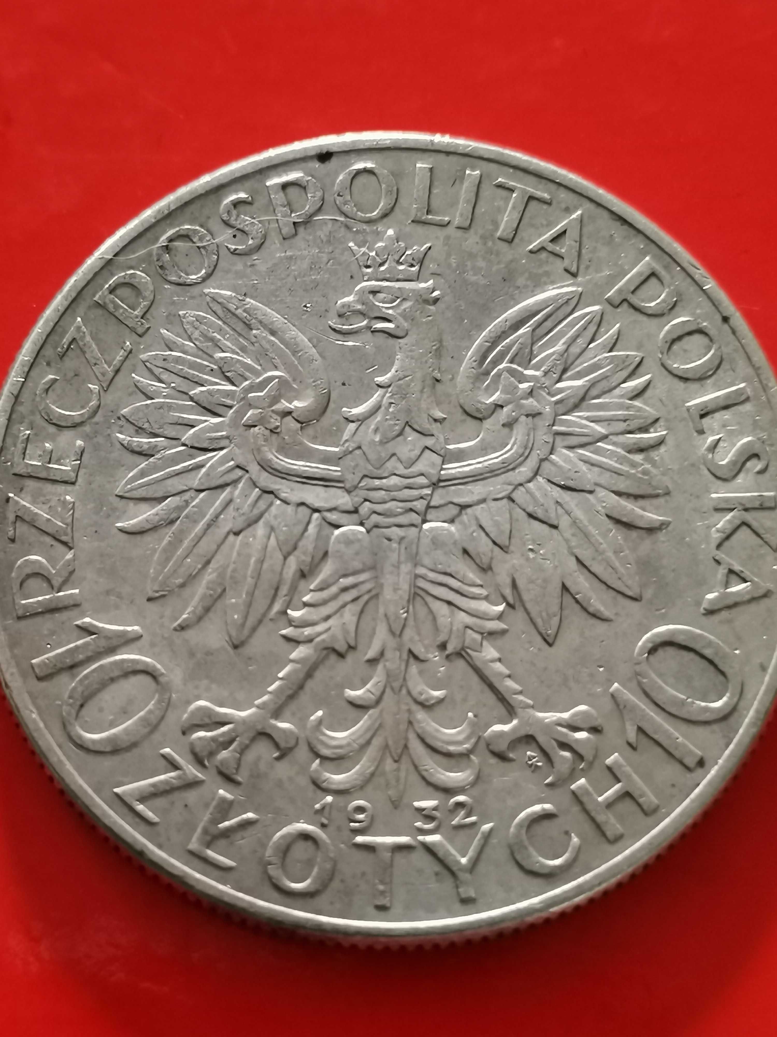 10 złotych Królowa Jadwiga 1932 Głowa Kobiety