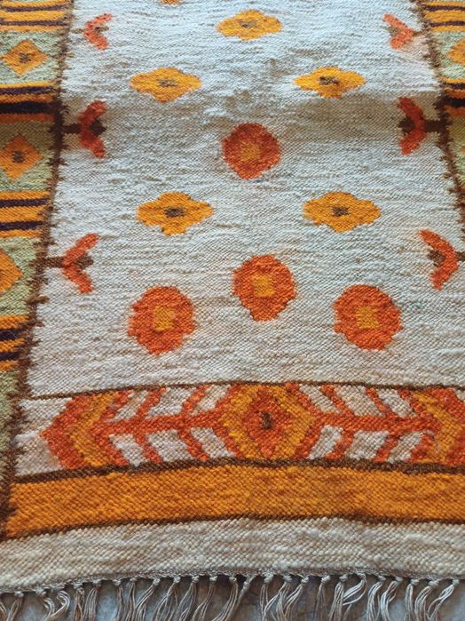 Piękny oryginalny wełniany kilim Cepelia 80x220 cm