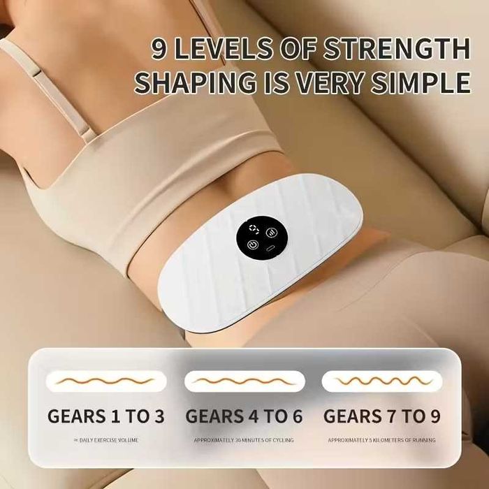 Cinto Massagem LED, 9 níveis de intensidade. Carregamento USB. Novo.