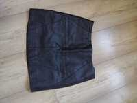 Czarna spódnica miniowka h&m r. 34 skórzana