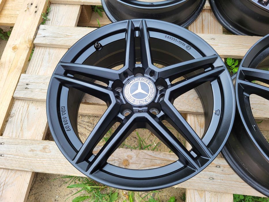 [1159] Felgi aluminiowe 16 Cali 5x112 ET38 Mercedes CZUJNIKI BLACK AMG