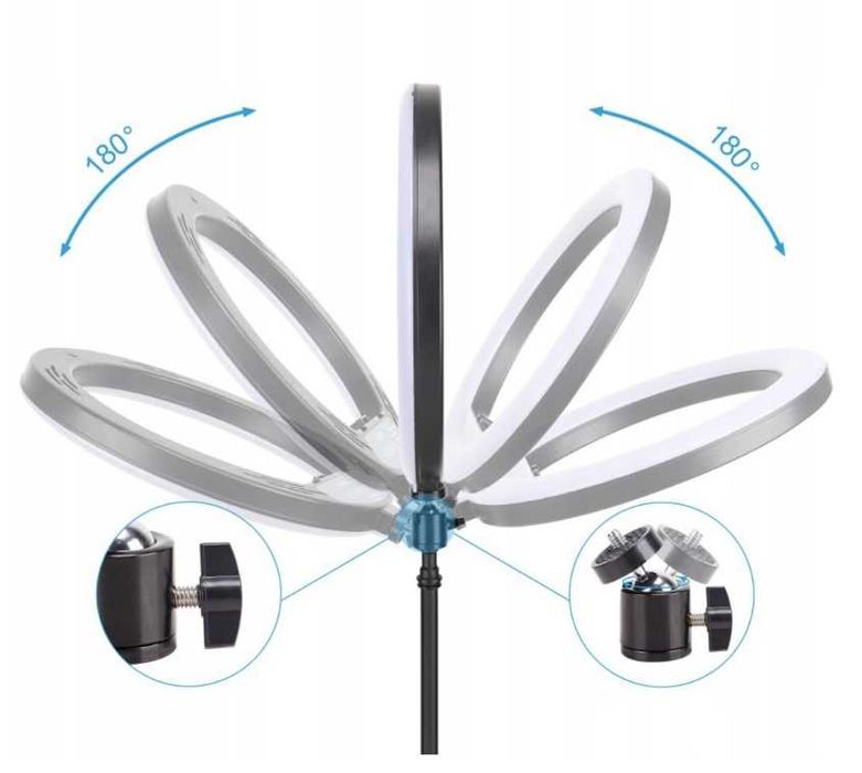 Duża Pierścieniowa Lampa LED do Makijażu,statyw Tripod, regulowana