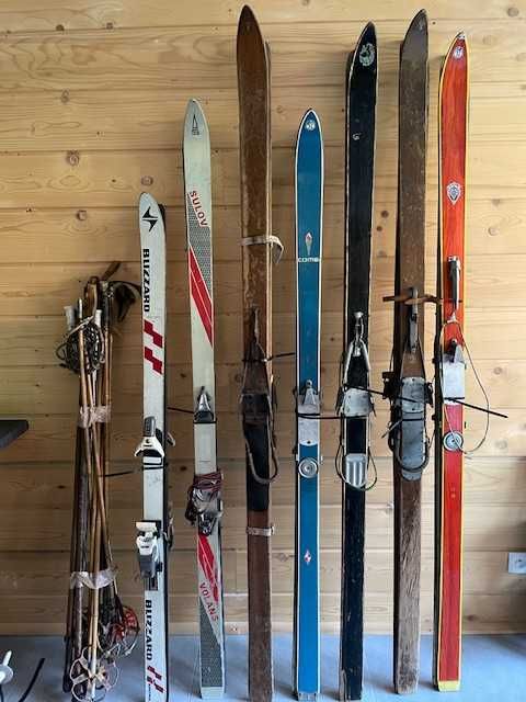 Narty RETRO z kijkami - 7 par