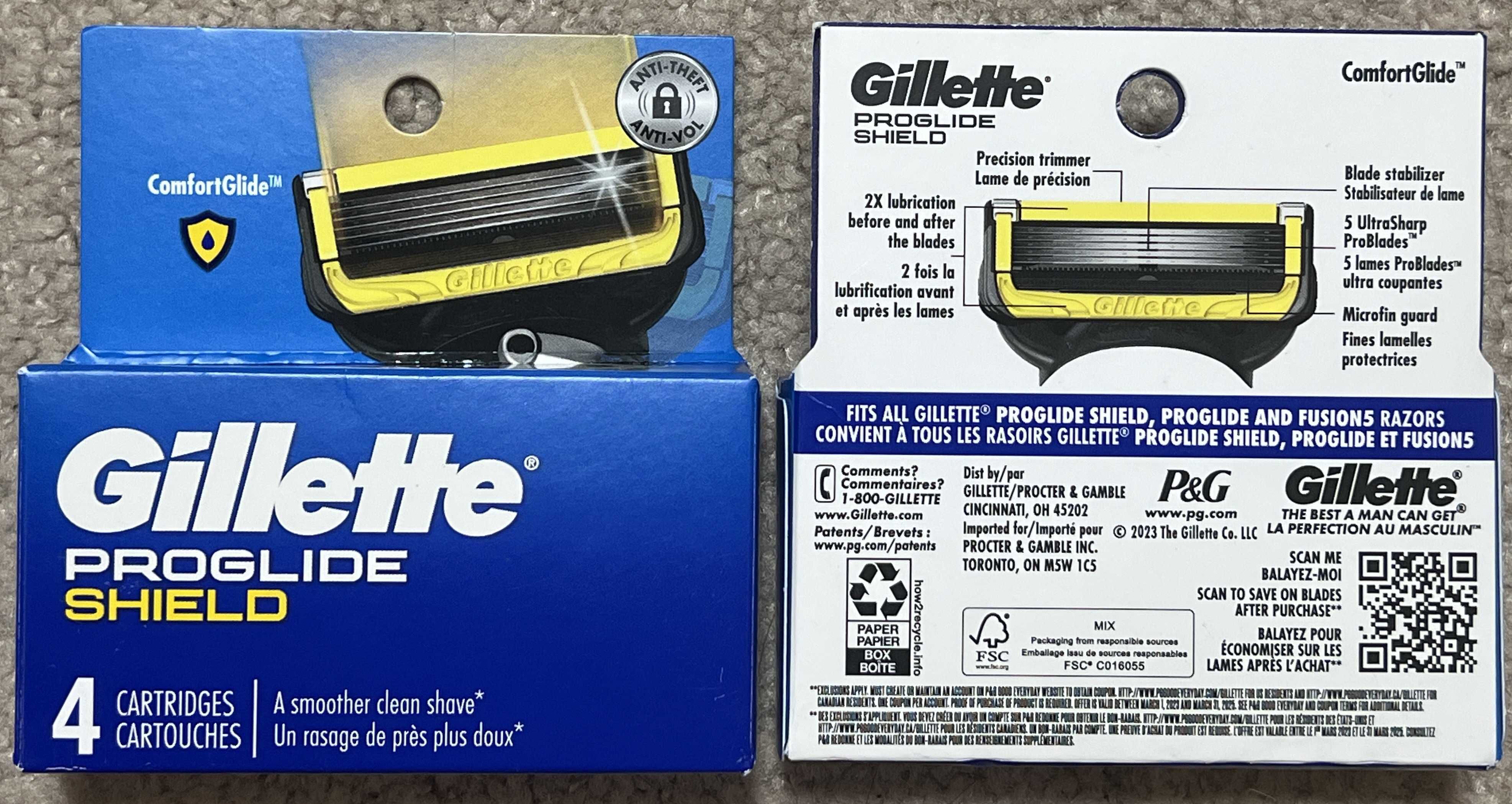 Оригинал США Gillette Fusion PROGLIDE Chill 4шт лезвия Skinguard