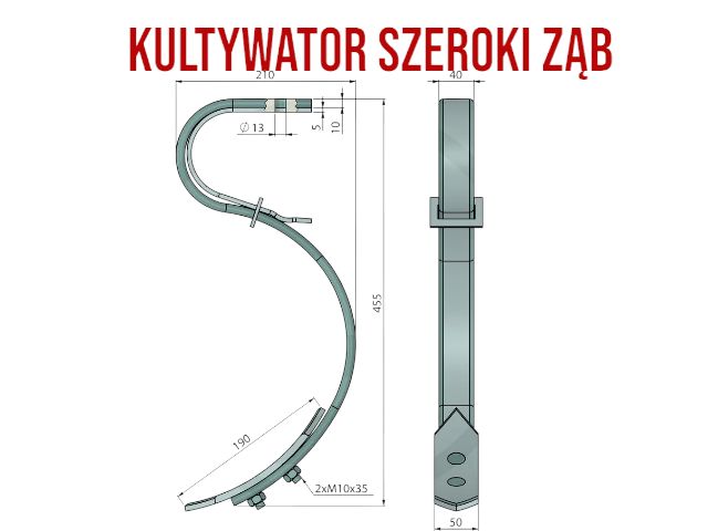 KULTYWATOR POLSKI Szeroki Ząb Szeroka Redliczka  Nowy