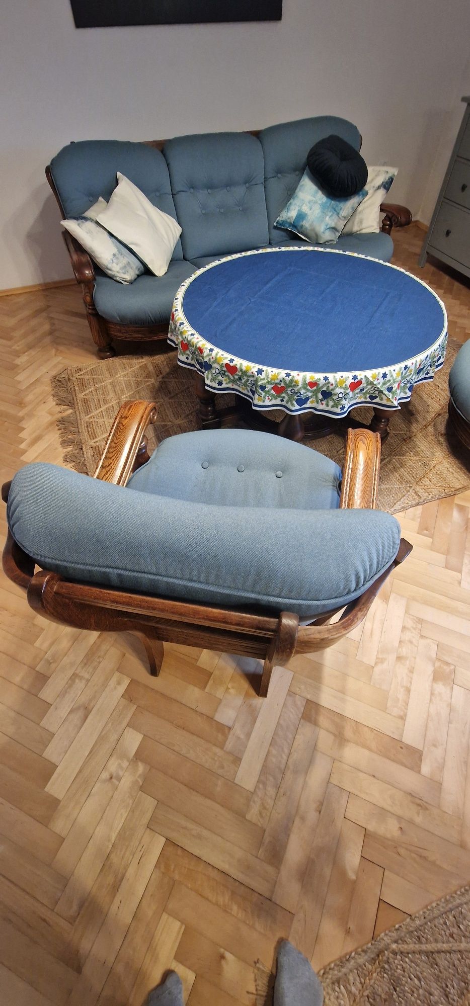 Sofa fotele ława zestaw