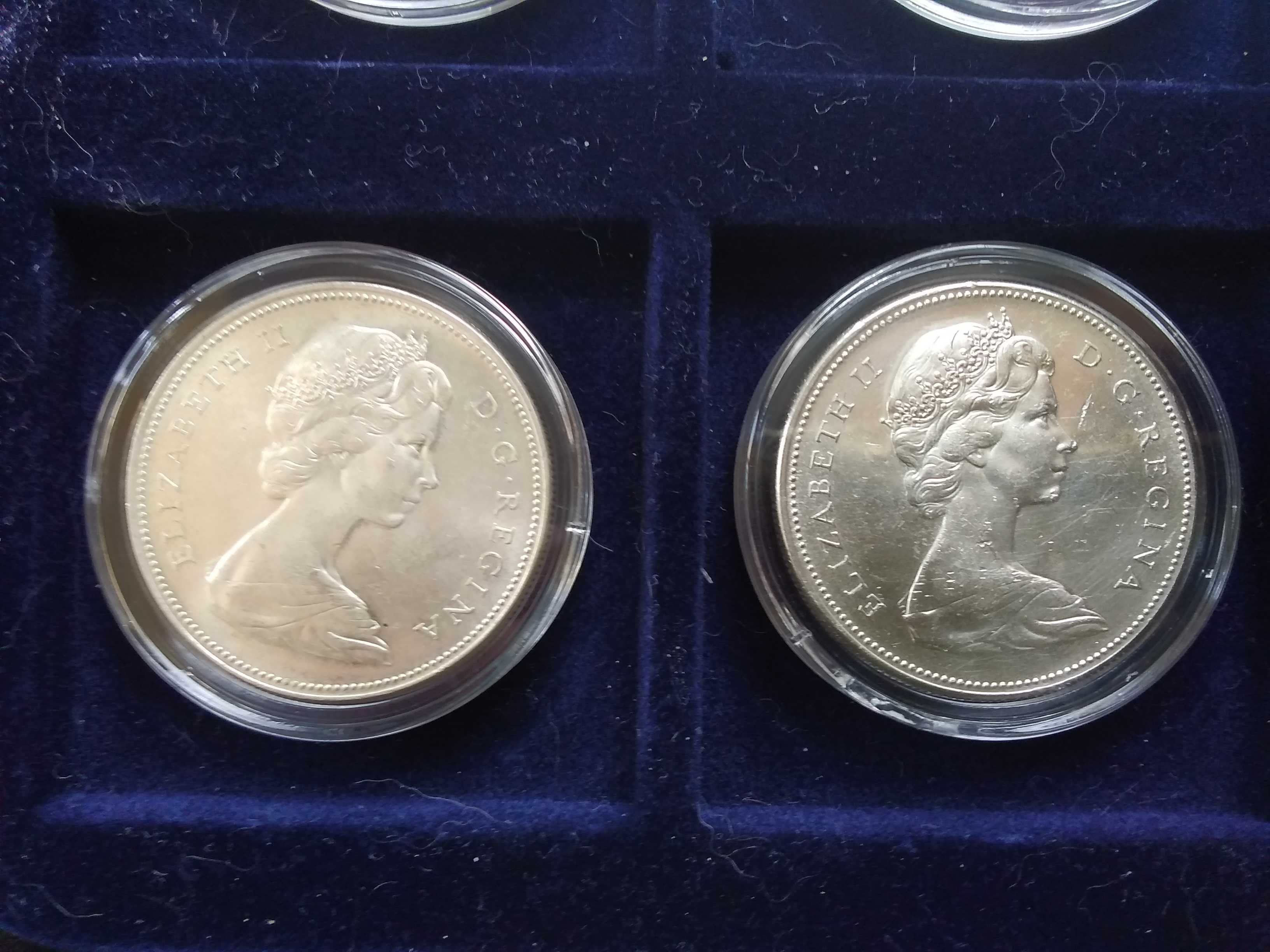 Kolekcja 10 srebrnych monet - dolary Kanada 1939 - 1967