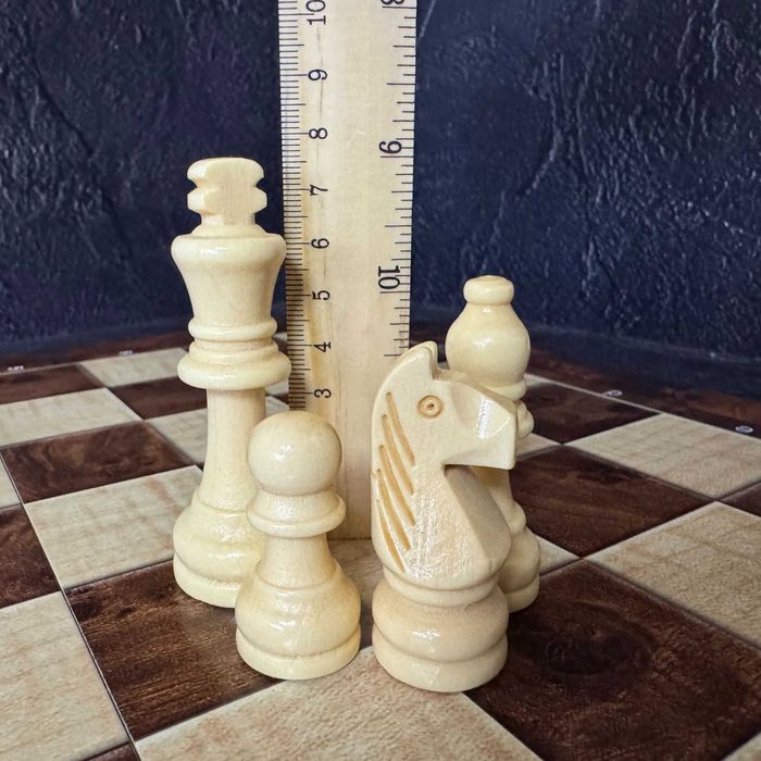 Набор шахматы, шашки, нарды 3 в 1 деревянные 7723 (доска 34x34 см)