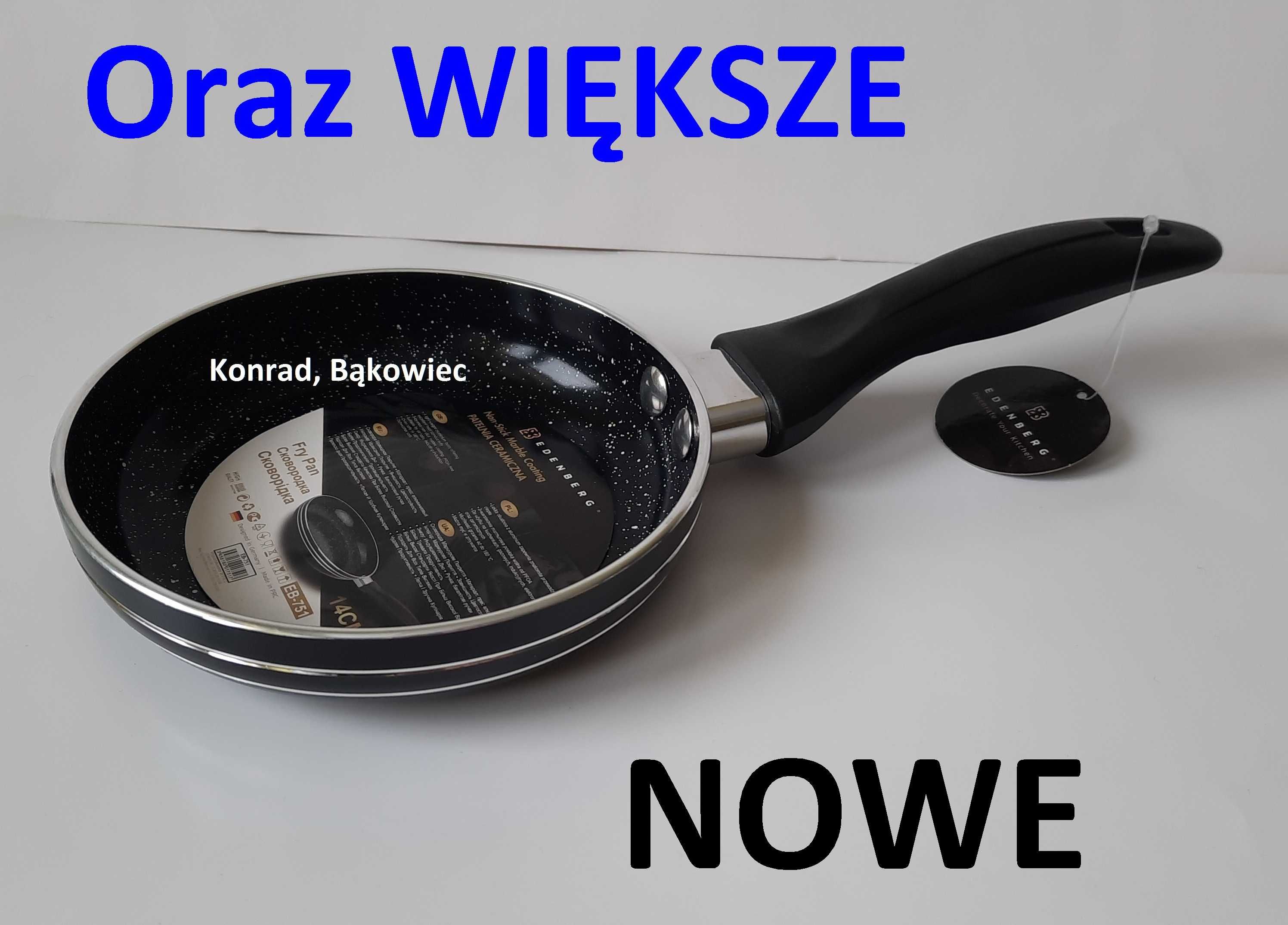 Lekka Patelnia aluminiowa z powłoką MARMUROWĄ, na Indukcję,Gaz..