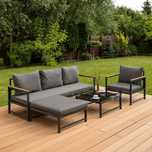 Nowy narożnik do ogrodu ORLANDO+stolik+Fotel Dark Grey - FOCUS GARDEN