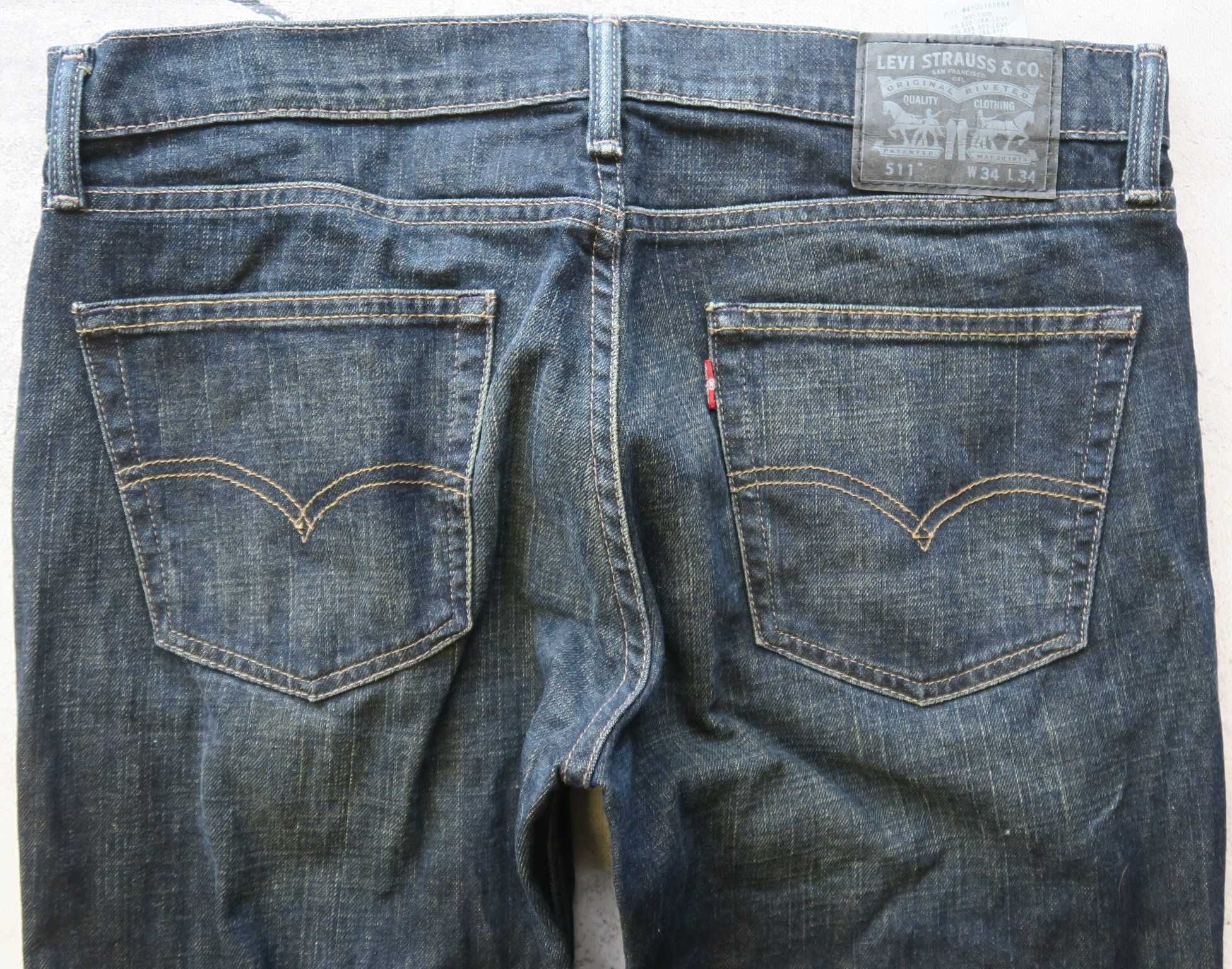 Levi's 511 spodnie jeansy proste 34/34