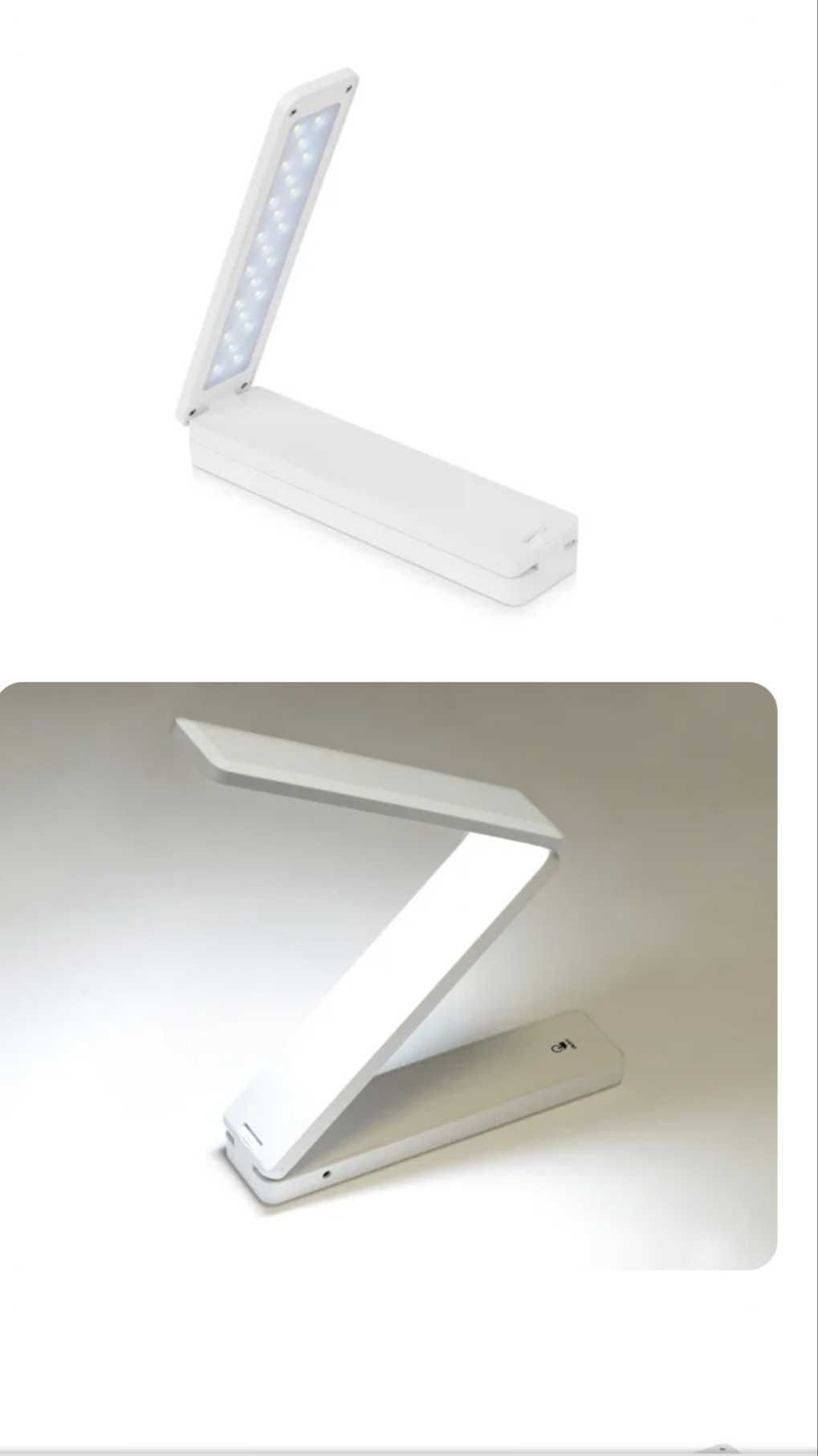 Складывающаяся настольная LED лампа Stack, белая