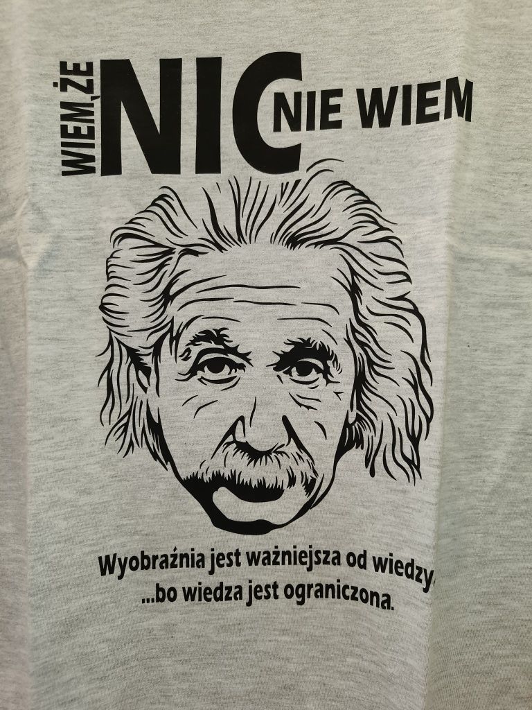 Koszulka Wiem, że nic nie wiem, t-shirt r. L , Einstein, nowa