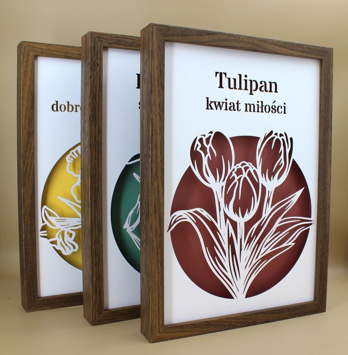 Zestaw Ramek 3D Shadow Box Kwiaty