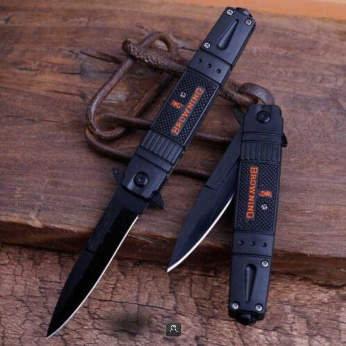 Nóż scyzoryk taktyczny BROWNING automat Hunter BLACK BR5