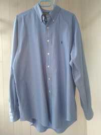 Мужская рубашка Ralph Lauren, голубая, большой размер.