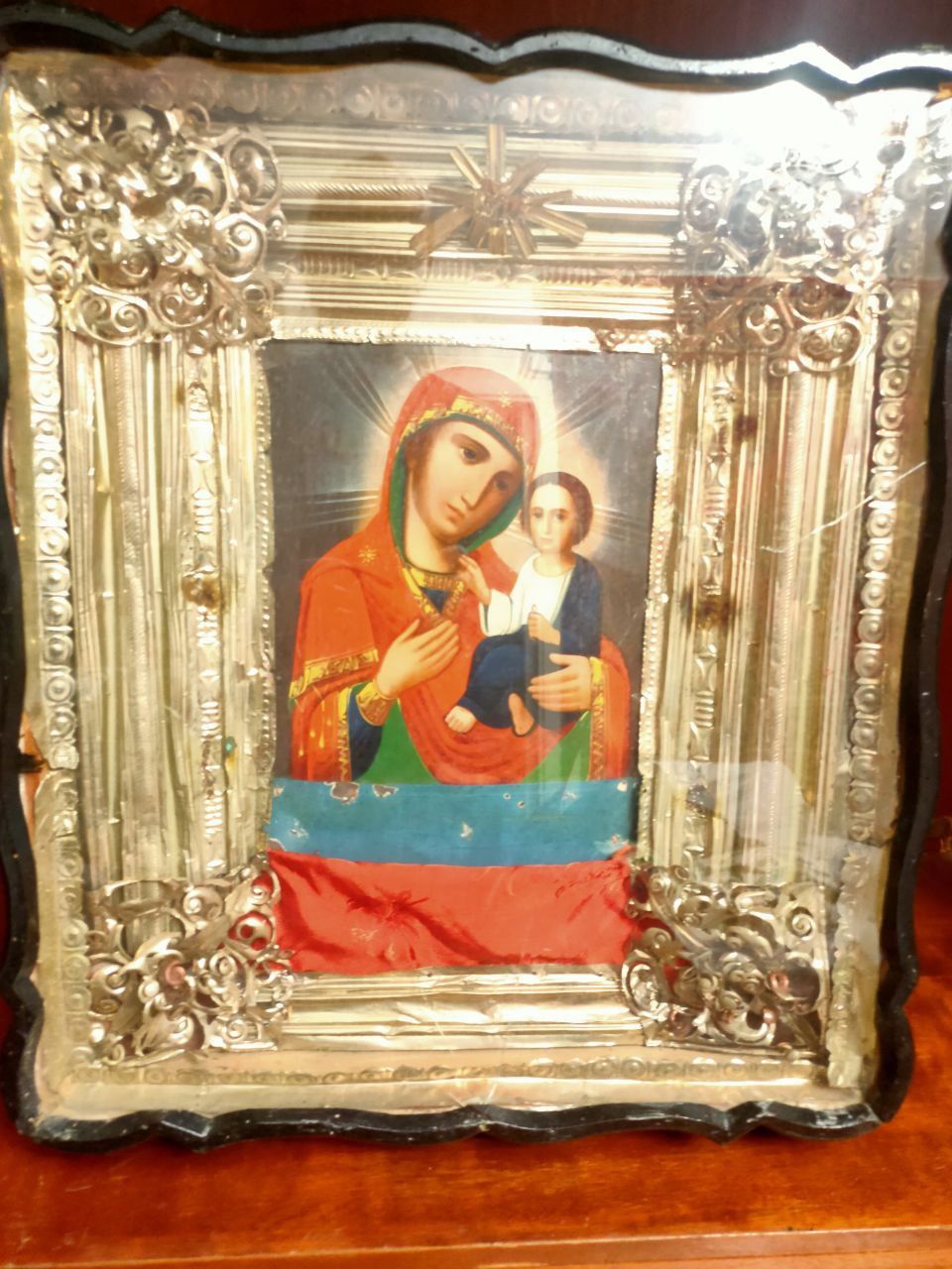 Ікона в окладі, золото, Богородиця, велика , вінтаж, колекція